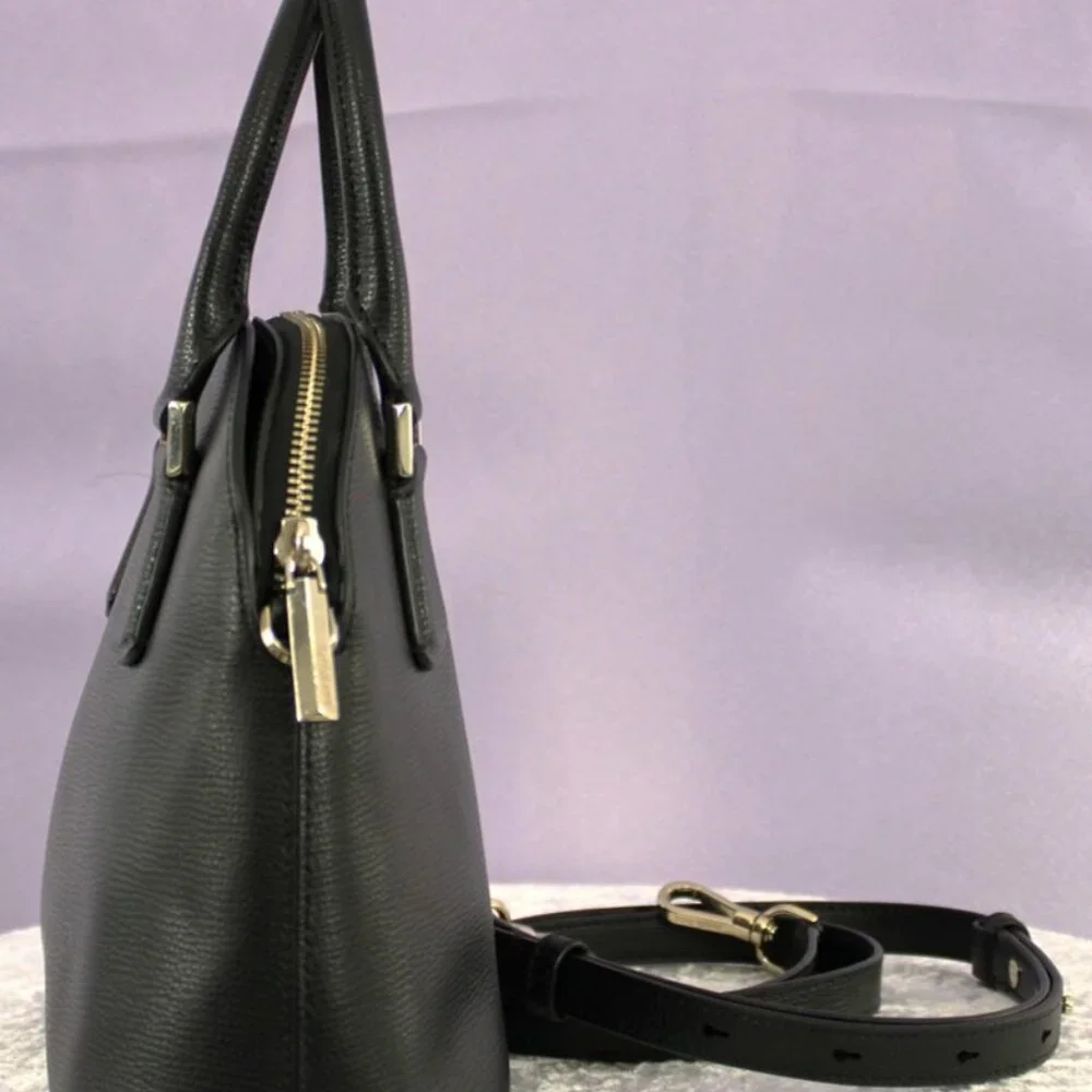 Kate Spade New York Small Dome Satchel Crossbody – Black Pebbled Leather - Picture 7 of 15